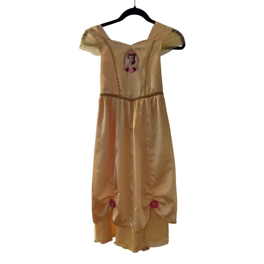Disney Princess Belle Beauty and the Beast Costume Dress Gold Girls Size 9/10 - Picture 7 of 7